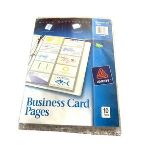 Avery Business Card Pages 76009 for Binder 10 Pack 20 Cards Per Sheet New